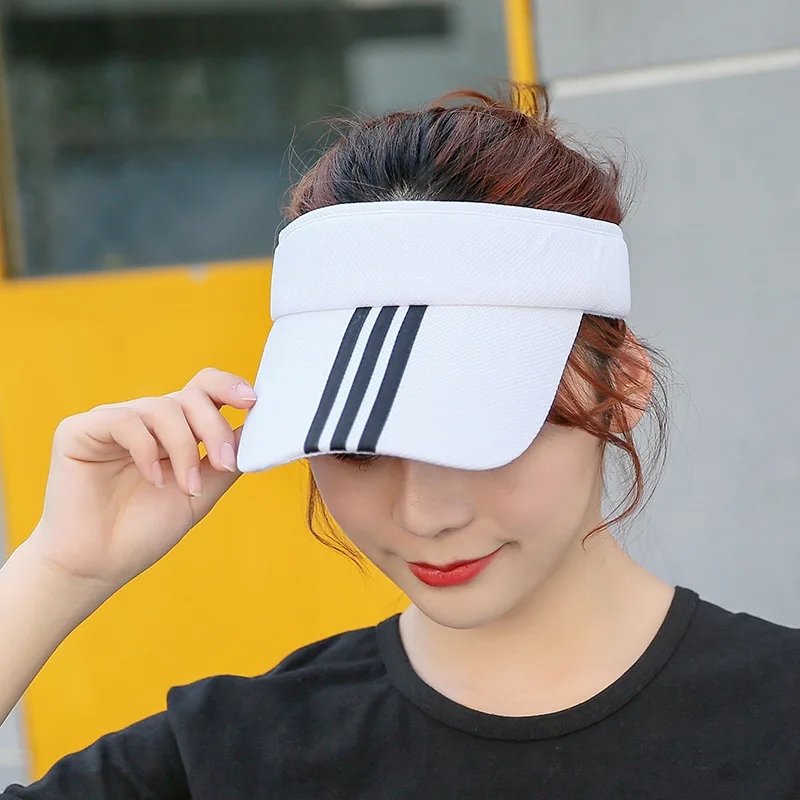 

Men Women Summer Outdoor Sports Golf Sunshade Empty Top Baseball Cap Lovers Three Stripes Climbing Sunscreen Adjustable Hat U48