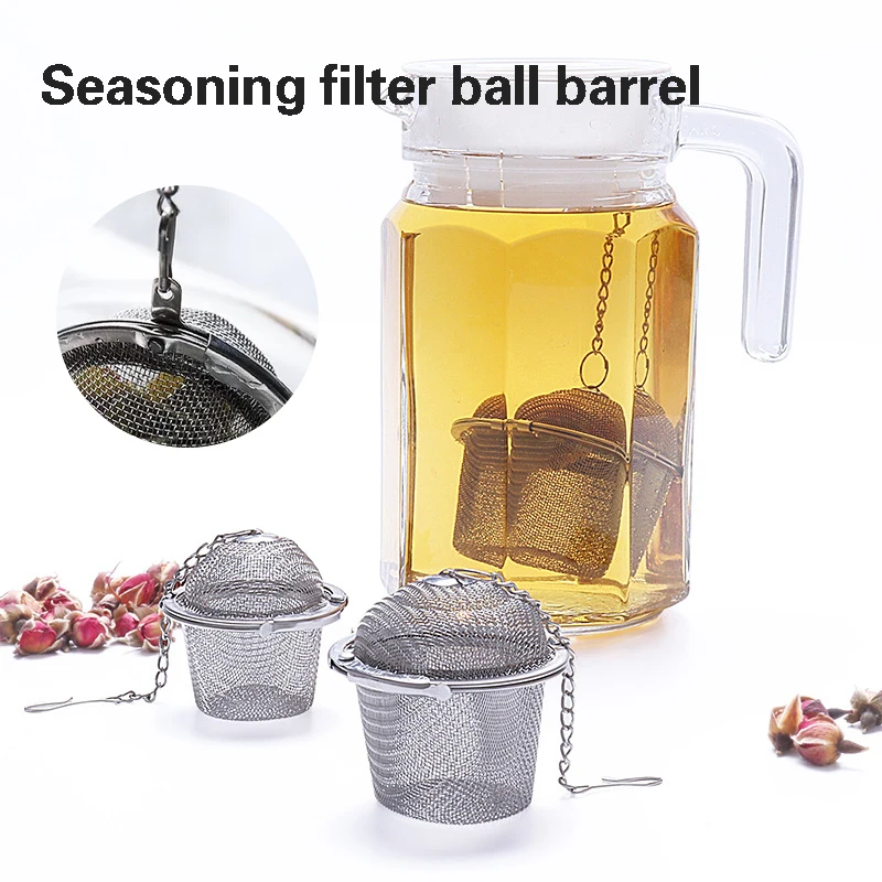 

Stainless Steel Tea Infuser Fine Mesh Loose Leaf Tea Strainer with Lid & Chain for Teaism Tea Lover Seasoning