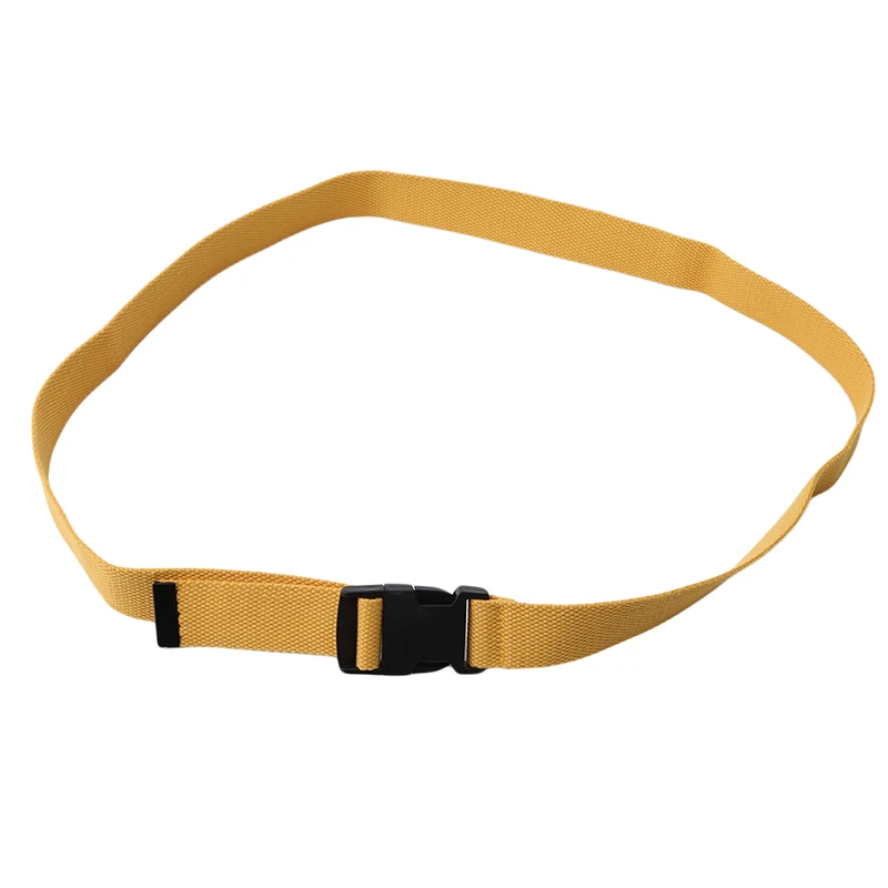 Men Fashion Black Canvas Belt Women Casual Waist Belts With Plastic Buckle Unisex Harajuku Solid Color Long Ceinture | Аксессуары для