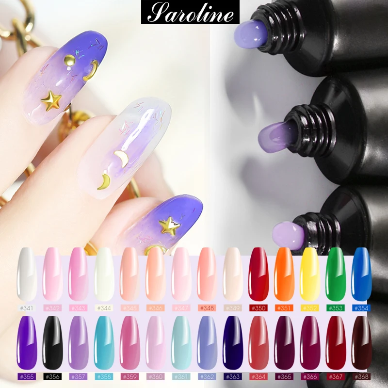 Saroline поли гель для французского прозрачный дизайн ногтей Цвет пряди с креплением