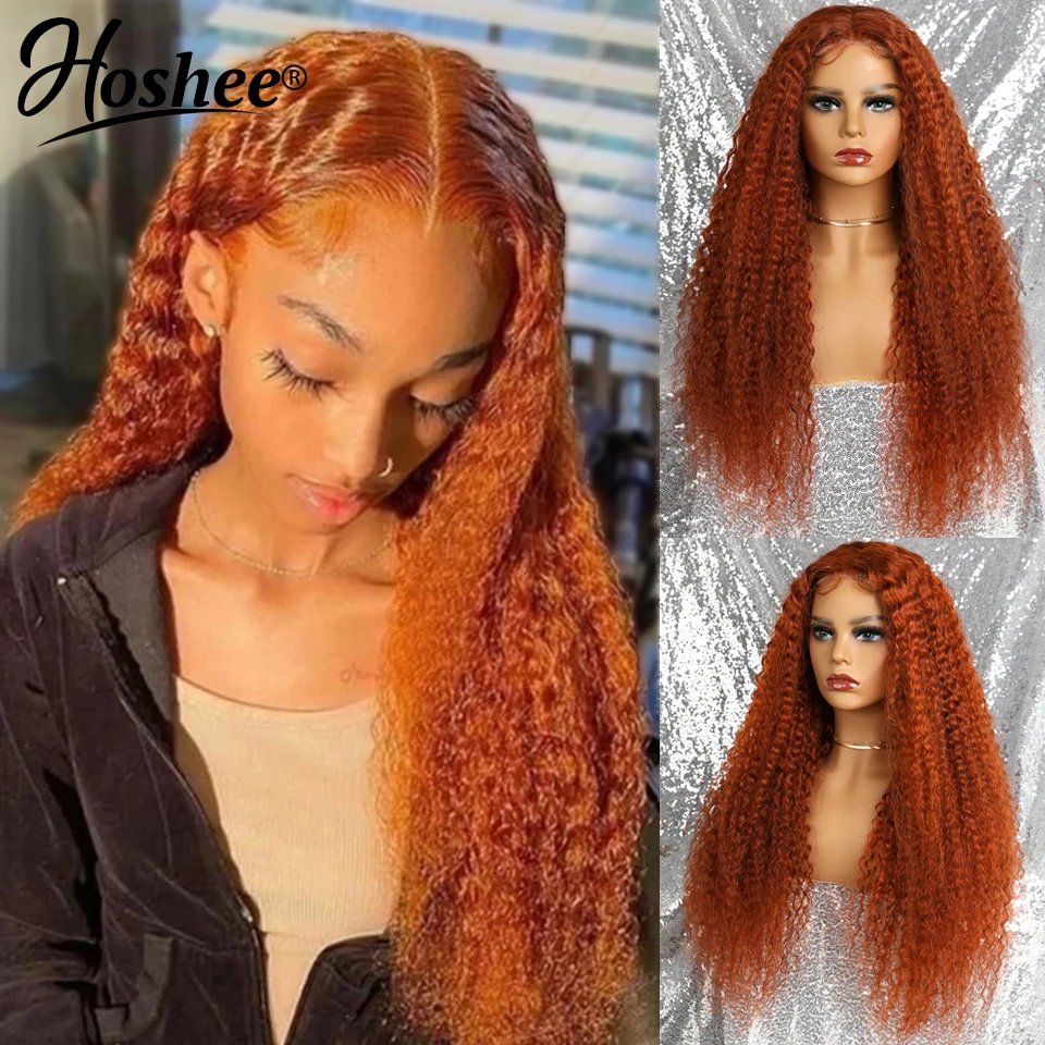 

Парик для женщин Ginger Lace Front Wig, бразильские кудрявые волосы, парик из человеческих волос оранжевого цвета, на сетке спереди, парики для женщин...