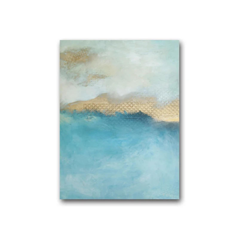 

Modern Nordic Abstract Blue Oil Canvas Painting Art Wall Decor Print and Poster Decoration Picture for Living Room Bedroom Home