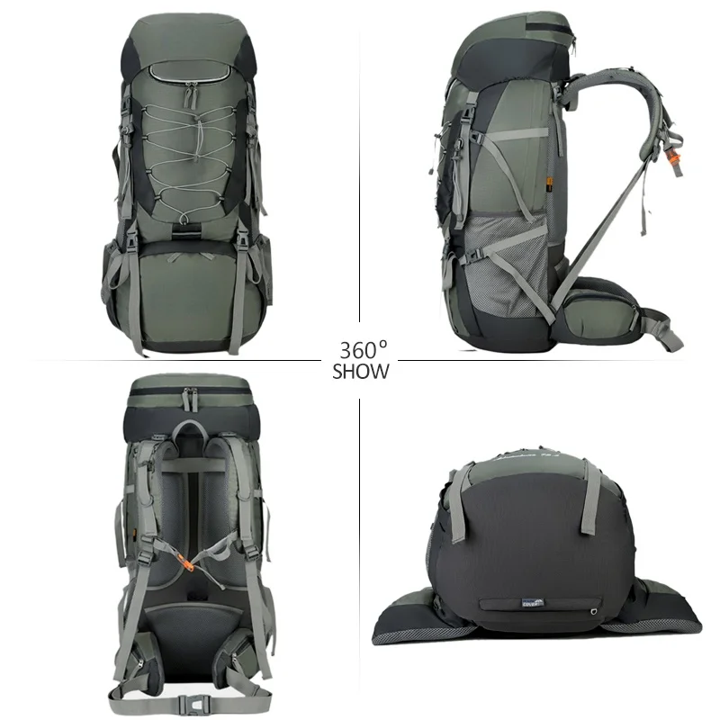 

75L Camping Backpack Hiking Bag Sport Outdoor Bags With Rain Cover Travel Climbing Mountaineering Trekking Camping Bag
