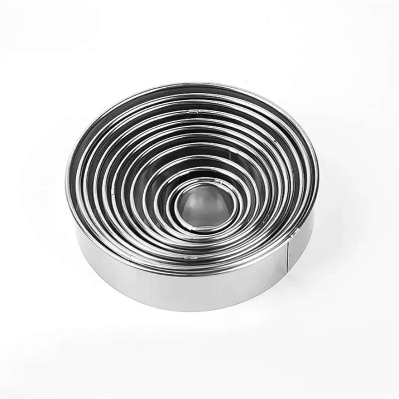 11 шт./компл. круглые формочки из нержавеющей стали для печенья Кондитерские