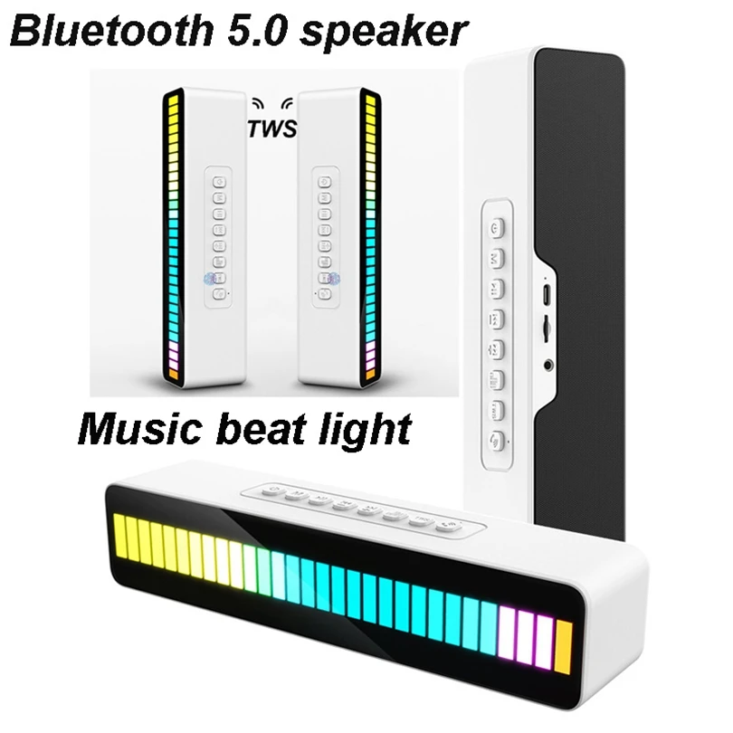 

10W TWS Portable Bluetooth 5.0 Wireless BT Speaker 2400mAh Note Jump Light 3D Surround Computer Loudspeaker Sound Box TF Card FM