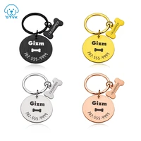 personalized dog cat tags engraved cat dog puppy pet id name custom engraved necklace chain charm supplies for pets tag products
