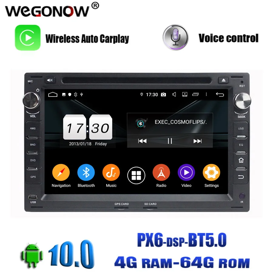 Автомобильный DVD плеер PX6 Android 10 0 64 Гб ПЗУ 8 ядер GPS RDS радио Wi Fi для VW Passat B5 Golf Polo Bora