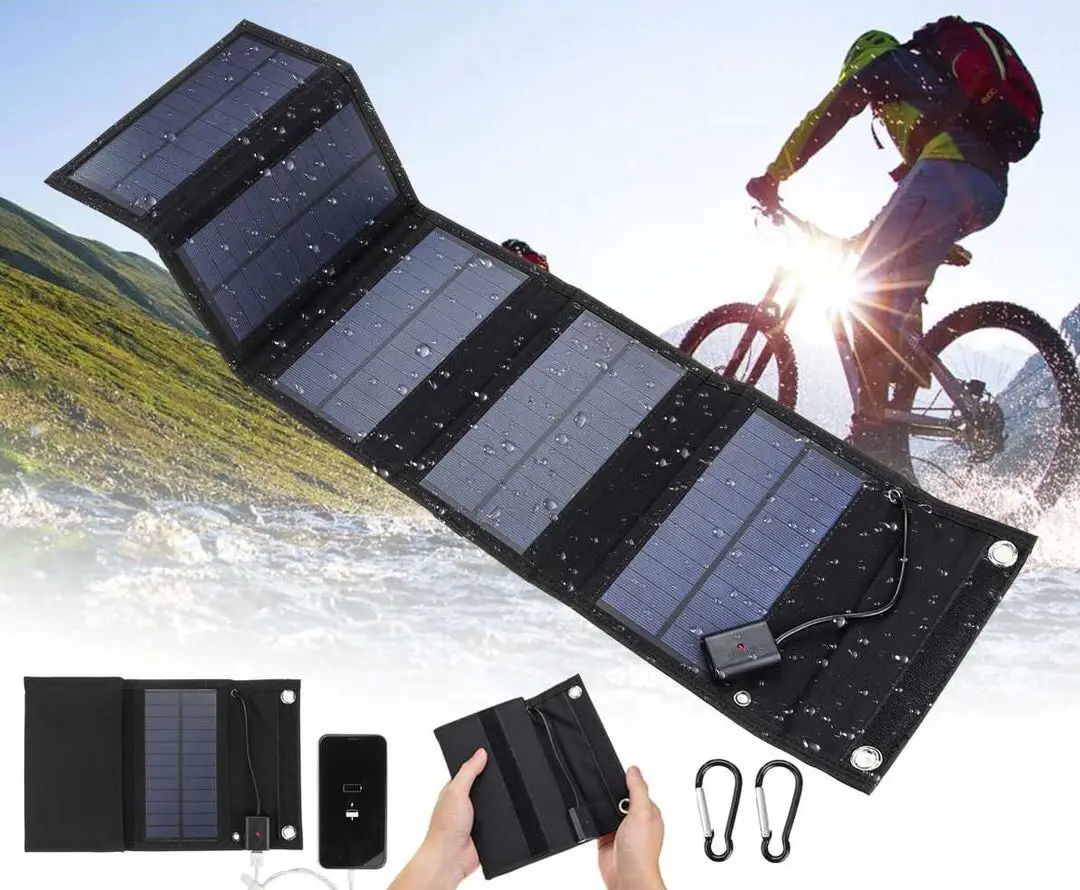 

20W Solar Panel Foldable Portable Waterproof USB Energy Solar Cell Charger for iPhone iPad Macbook Huawei Camping