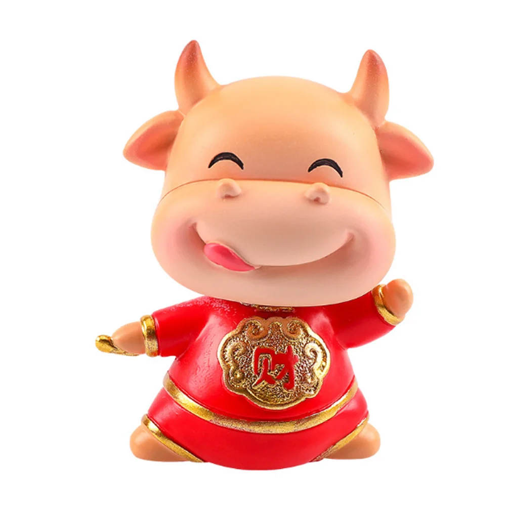 

Cute Year Of The Ox Miniature Creative Hold Money Shaking Head Cow Decoration 2021 New Year Gift Creative Home Decoration Car