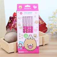 24pcsset cartoon hb pencils environmental protection round wooden pencil for kids stationery school office supplies