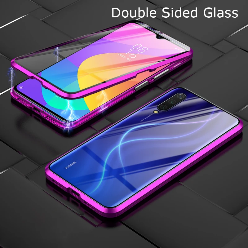 Двухстороннее защитное стекло с магнитной абсорбцией 360 для Xiaomi mi 9T 9TPro чехол для телефона полное покрытие Xiao mi 9T mi 9T Pro mi 9TPro Fundas - Цвет: Purple