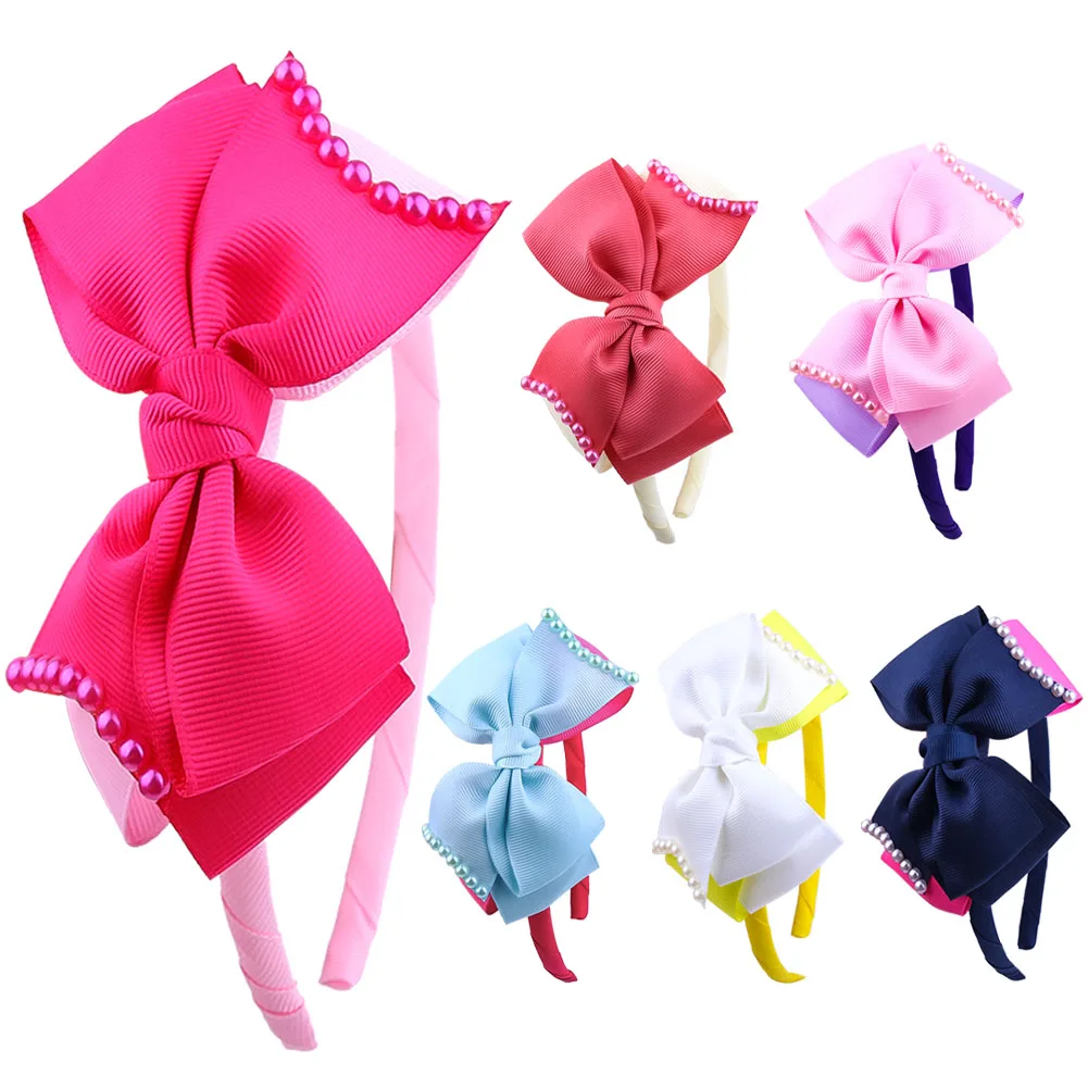 Meimile детские повязки для девочек банты жемчужные новые аксессуары волос с бантом