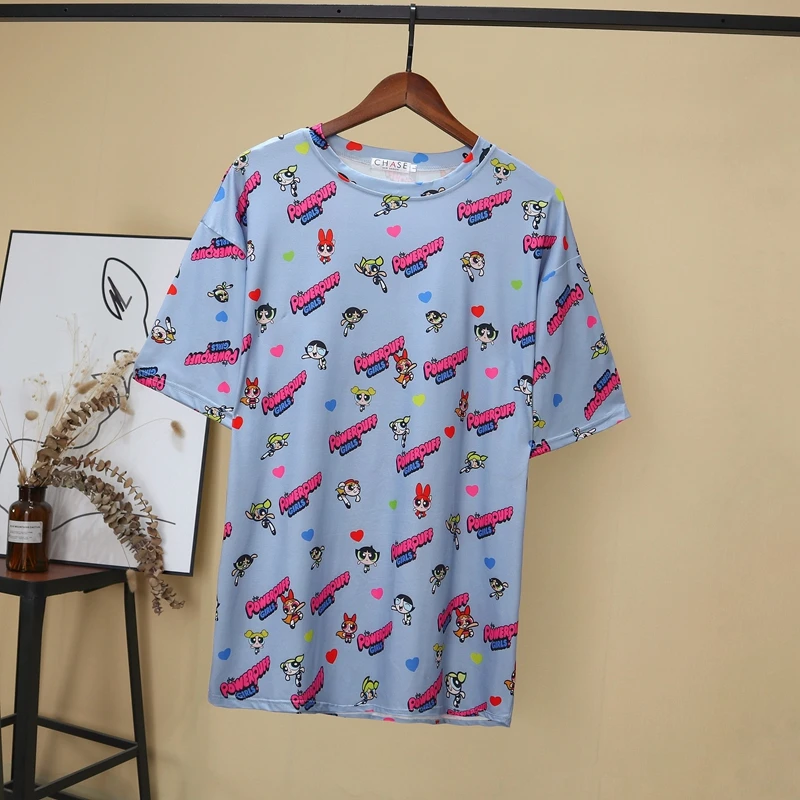 

new Kawaii T-Shirt girls Police 3D Printed Harajuku Top Women's Tee Shirt buttercup blossom and bubbles Short Sleeve T-Shirt