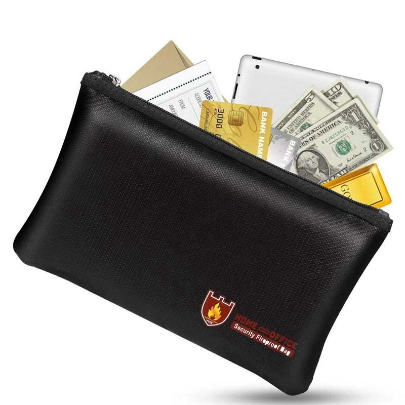 PPYY-2 Pcs Fireproof Document Bags A4 Size Waterproof and Bag with Zipper for iPad Money Jewelry Passpor | Канцтовары для офиса и