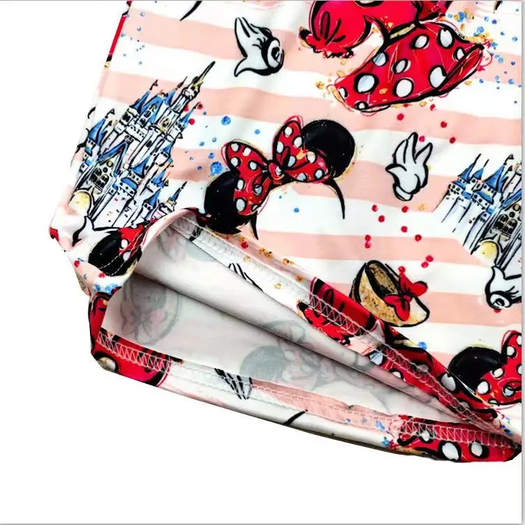 Baby Girls Boutique Dress Cartoon Castle And Mickey Bow Pattern Toddlers V-day Party Clothes | Детская одежда и обувь