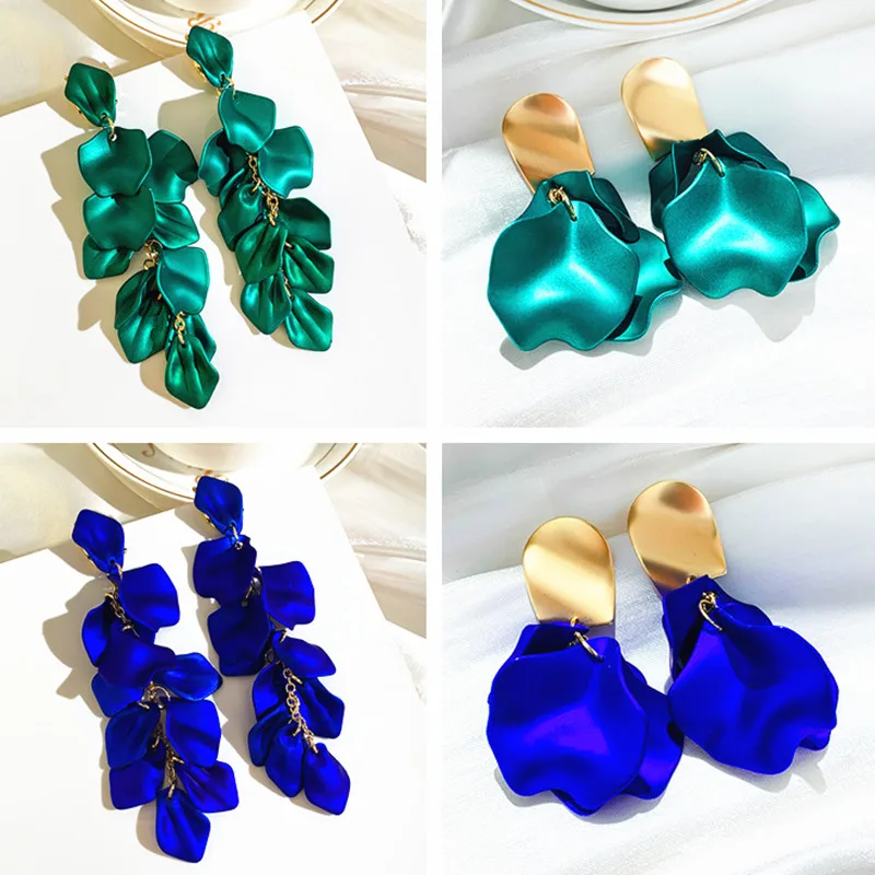 Серьги с кисточками в виде лепестков длинные модные серьги форме цветка для