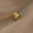 Женские Геометрические перстни в стиле панк, массивные кольца треугольной формы из нержавеющей стали, ювелирные изделия