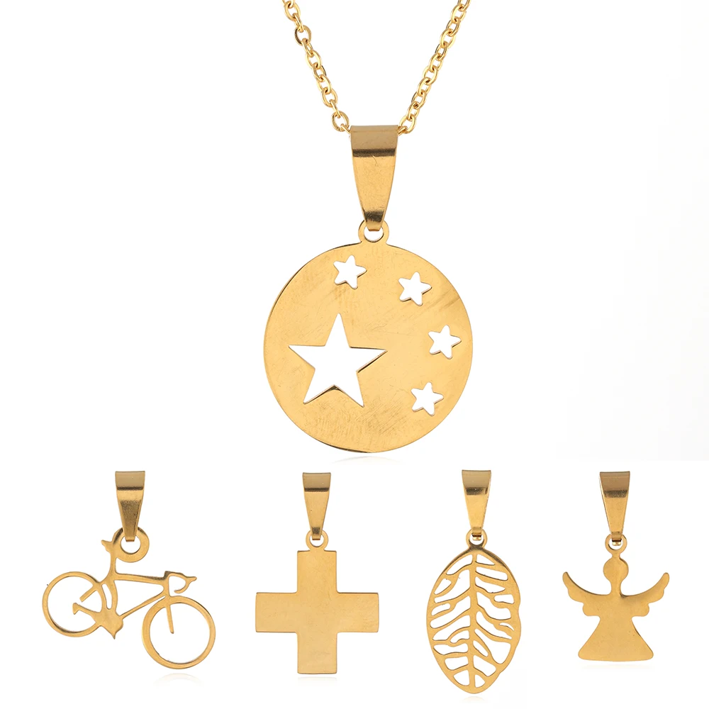 Модный позолоченный крест ангел Набор подвесок для велосипеда | Украшения и