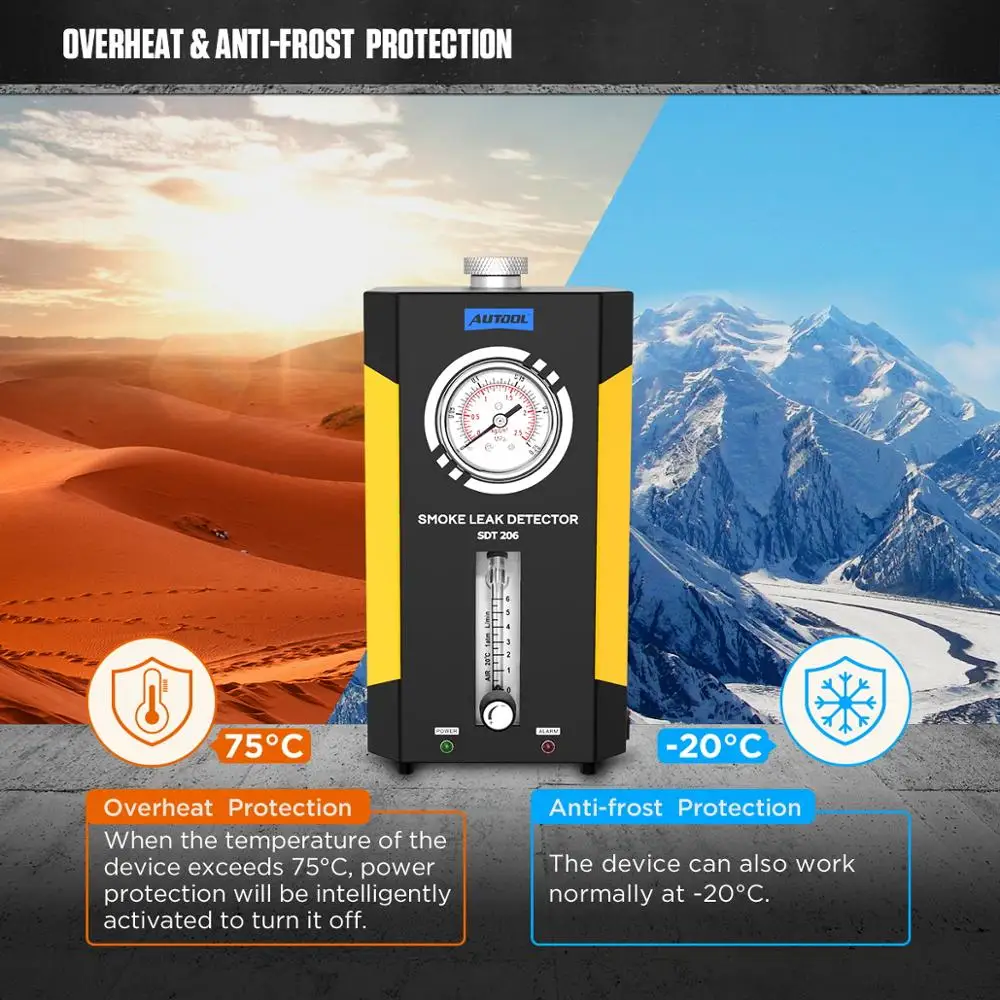 autool sdt 206 smoke generator for cars smog tester leak locator automotive smoke machine car leak detector pipe diagnostic free global shipping