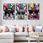 Плакаты и принты на холсте с изображением животных, кошек, собак, для домашнего декора, настенные картины