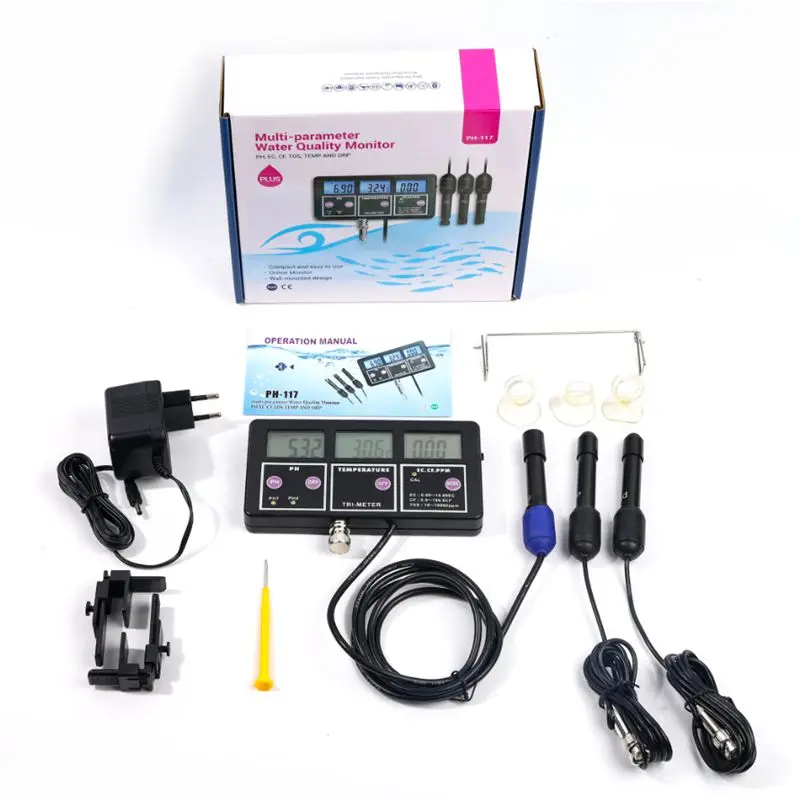 PH 117 многопараметрический монитор качества воды цифровой ORP pH RH проводимость EC CF