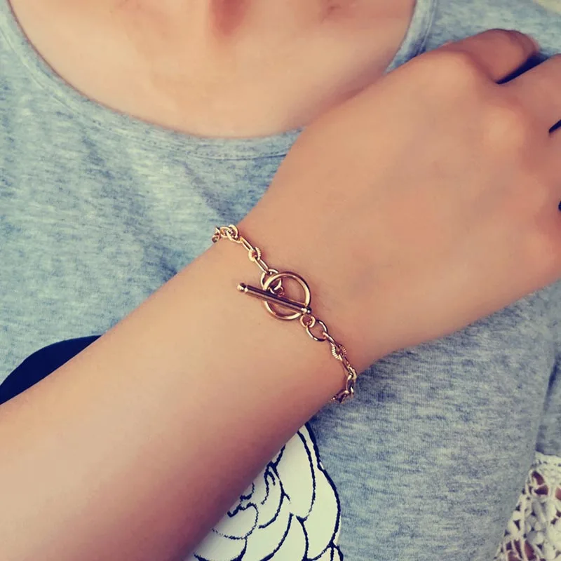 Классические текстурные браслеты-цепочки из нержавеющей стали простое