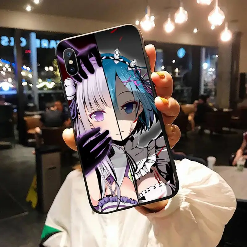 

Anime ReZERO Ram Rem shell Phone Case for iPhone 11 12 pro XS MAX 8 7 6 6S Plus X 5S SE 2020 XR