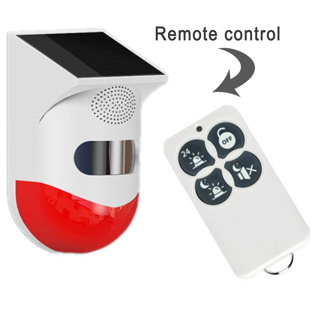 

New Wireless Solar Infrared Alarm Detector Siren Motion Sensor Detector For Home Outdoor With RF433 Remote Contorl