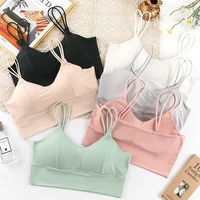 bralette womens 2021 beautiful back ice silk seamless underwear with removable chest pad and widened hem tube crop top