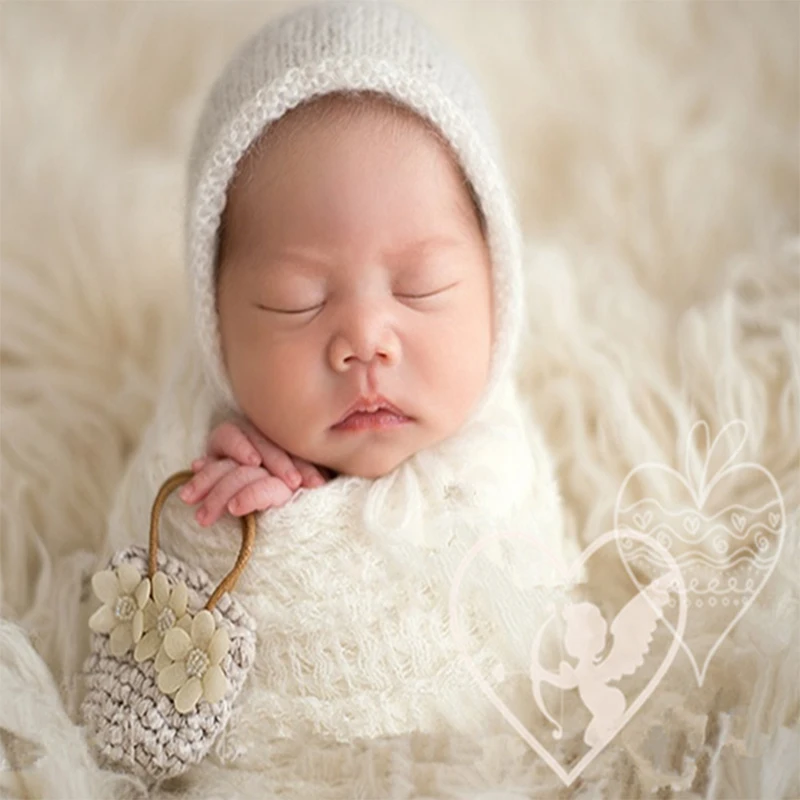 Детские сумки реквизит для фотосъемки новорожденных ручная вязаная мини сумка