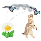 Электрическая вращающаяся игрушка для кошек красочная бабочка птица в форме животного Пластиковые смешные домашние кошки котенок интерактивные Обучающие игрушки товары