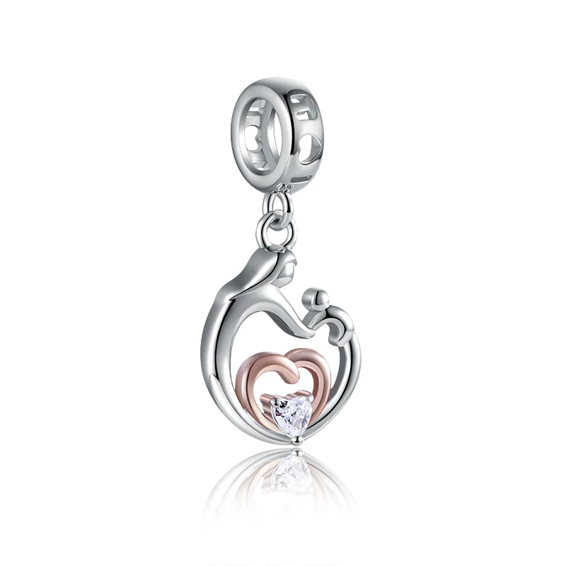 Женский браслет из серебра 925 пробы с подвесками в виде сердца|Ювелирные шармы| |