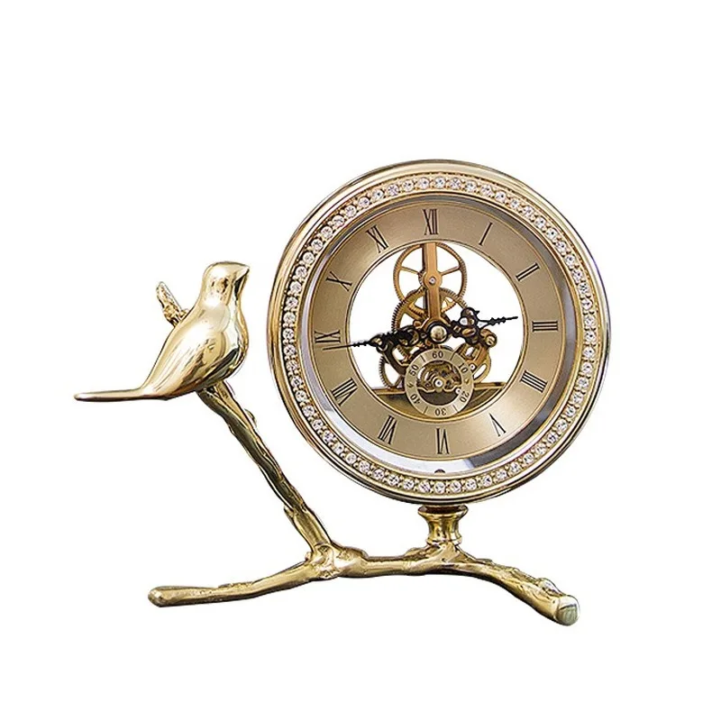 

desk clock for home decoration,bird metal vintage clocks,new arrival MJ