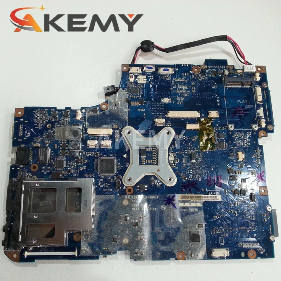 

Akemy For Toshiba A500 Laptop Motherboard LA-4991P K000086350 K000078380 Main Board DDR2 with graphics slot