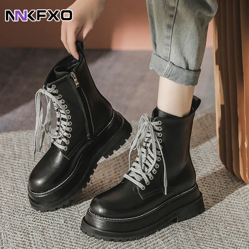 

2021 Plus Size 43 Shoes Women High Platform Black Gothic Cosplay platform Comfortable Wedges Heels winter Outdoor snow boots