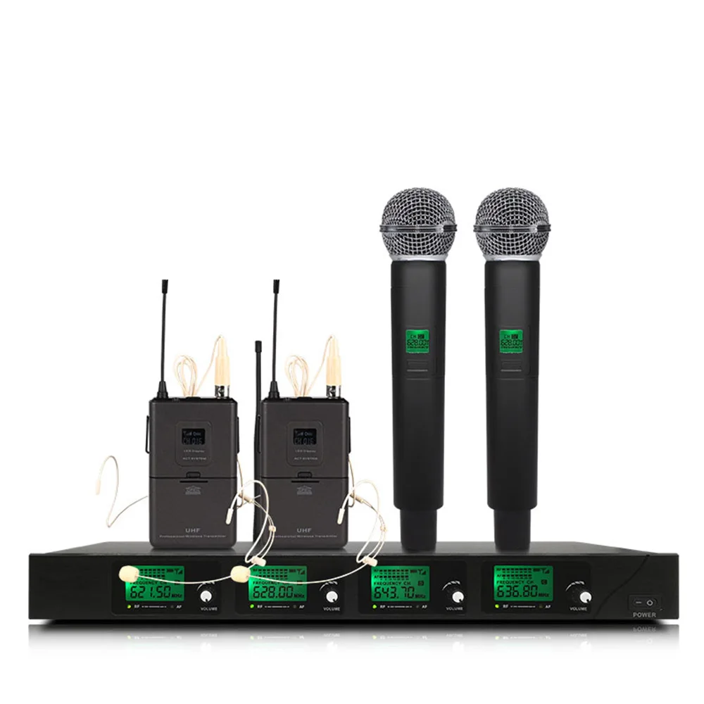 Профессиональная Беспроводная микрофонная система UHF4 ручная конденсаторная