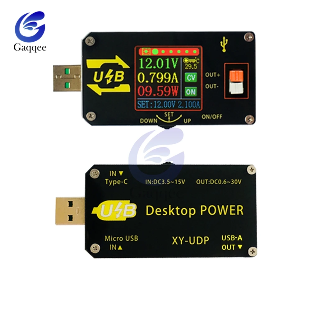 XY UDP цифровой USB DC преобразователь CC CV 0 6 30V 5V 9V 12V 24V 2A 15W модуль питания Настольный