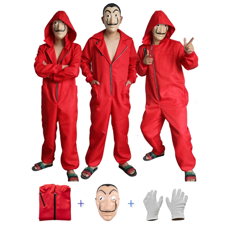 

Сальвадор Дали La Casa De Papel взрослых и женских платьев чеонгсам косплей с маской для лица, House of Paper ролевые вечерние Косплей денег, платье