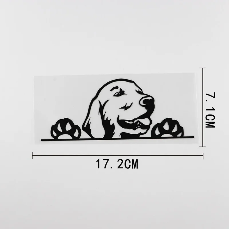 

Black/Silver Creative Golden Retriever Dog Peeking Vinyl Car Decoration Sticker 17.2CMX7.1CM