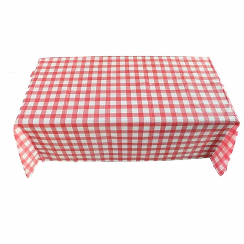 

Plastic Disposable Red Gingham Wipe Check Tablecloth Party Outdoor Picnic BBQ