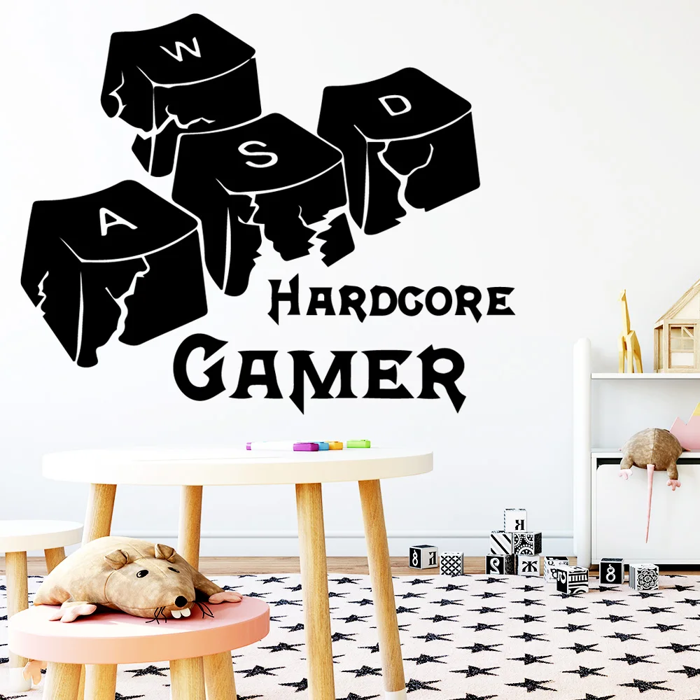 Забавные виниловые настенные наклейки для геймеров декор игровой комнаты