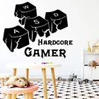 Смешной геймер виниловые наклейки на стену, декор для игровой комнаты Съемная декорация для спальной, художественные наклейки на стену, наклейки, фрески