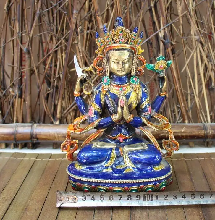 Медная разнообразная коллекция антикварные украшения Будды из перегородчатой