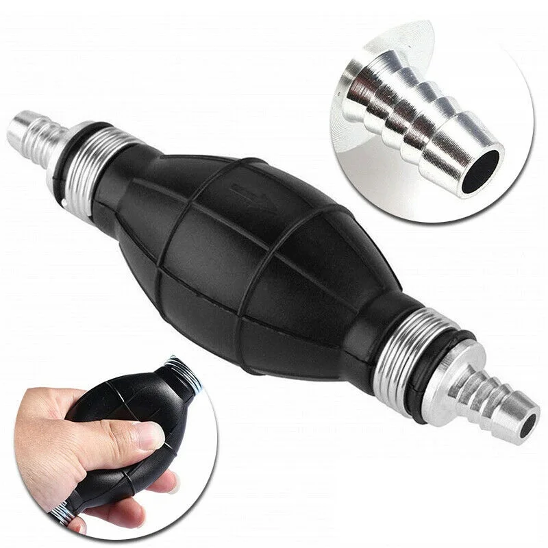 

Black 6mm- 12mm Rubber and Metal One Way Valve Fuel Line Hand Primer Bulb for Marine Boats Parts
