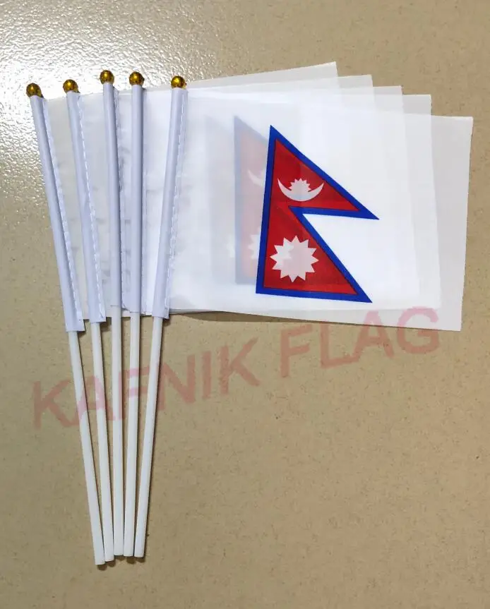 Кафник, 5 шт. Montenegro/Lebanon/somalia/Nepal/Bangladesh Оставьте сообщение любой страны Национальный флаг 14*21 см ручной флаг с полюсом - Цвет: Nepal