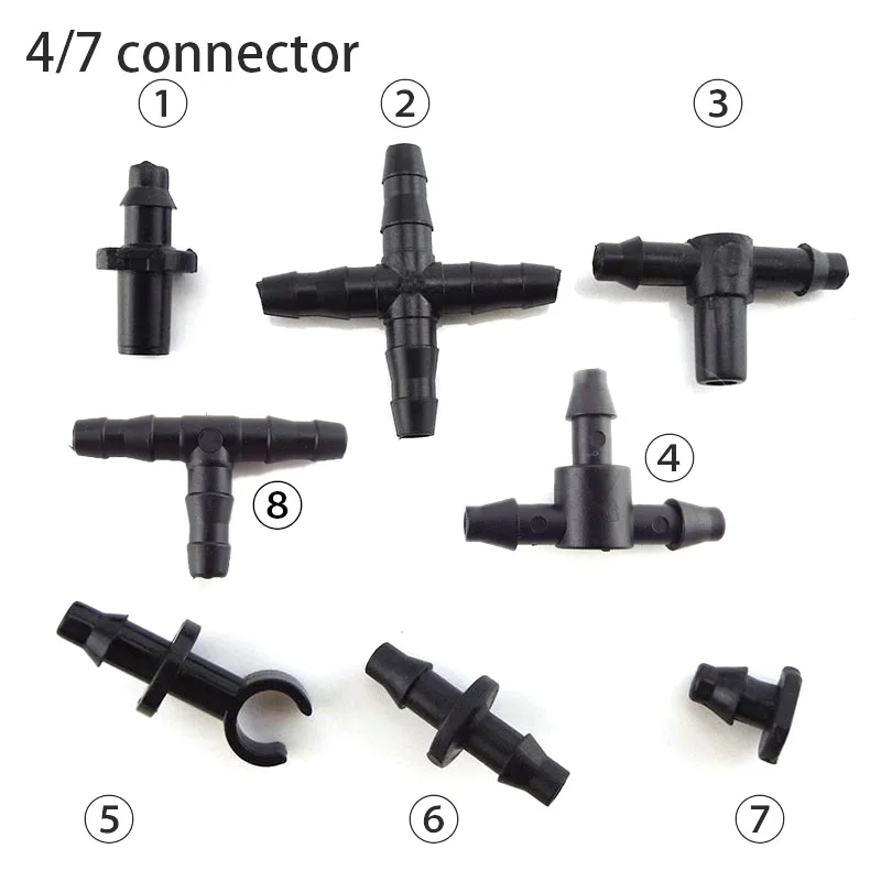 

Gardening Hose Watering Drip Irrigation T Adapter Splitter 4/7mm Tube Tee Plug Barb Connector Gardening Garden Water Accessories