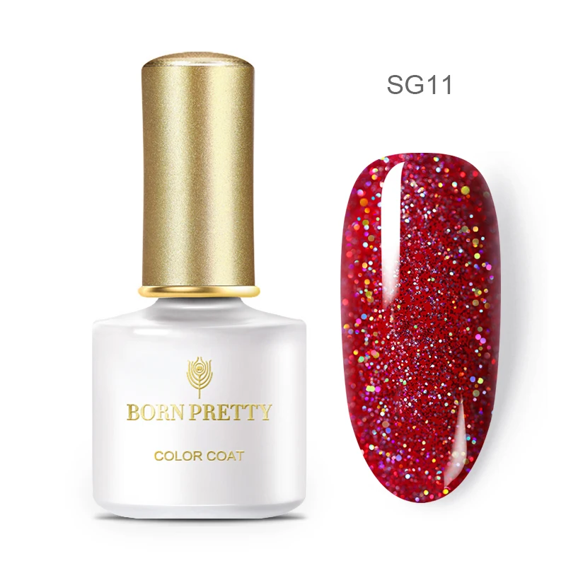BP-SG11 Гель-лак для ногтей BORN PRETTY с блестящими блестками, 6 мл, голографический УФ-гель, розовый, золотой, серебряный, впитывающий Гель-лак - Цвет: BP-SG11