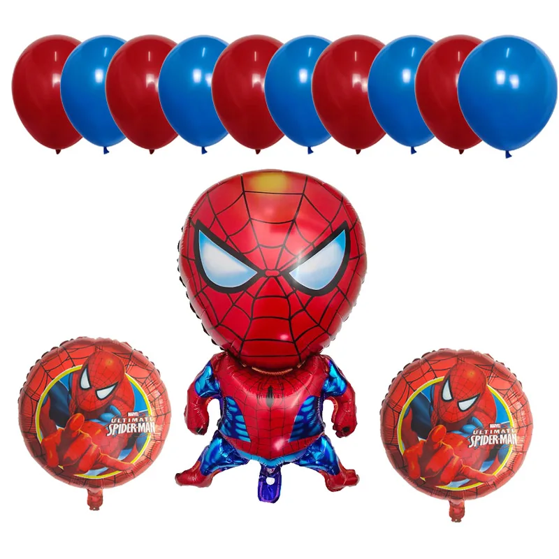 13 шт. паук hero Человек Фольга воздушные шары красные синие из латекса воздушный