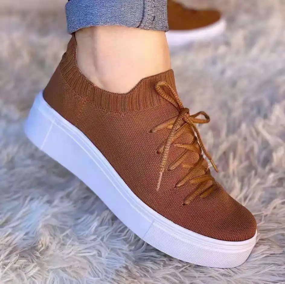 

Women's shoes flat shoes fashion casual ladies lace-up mesh breathable women's sneakers canvas lace-up vulcanized shoes