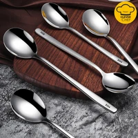 stainless steel tableware tea spoon ice cream dessert spoon picnic dinnerware kitchen accessories bar tools thicken soup spoons